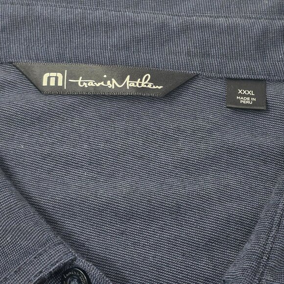 Travis Mathew Navy Polo Shirt XXXL Cotton Blend Men's Golf Short Sleeve - Picture 4 of 7